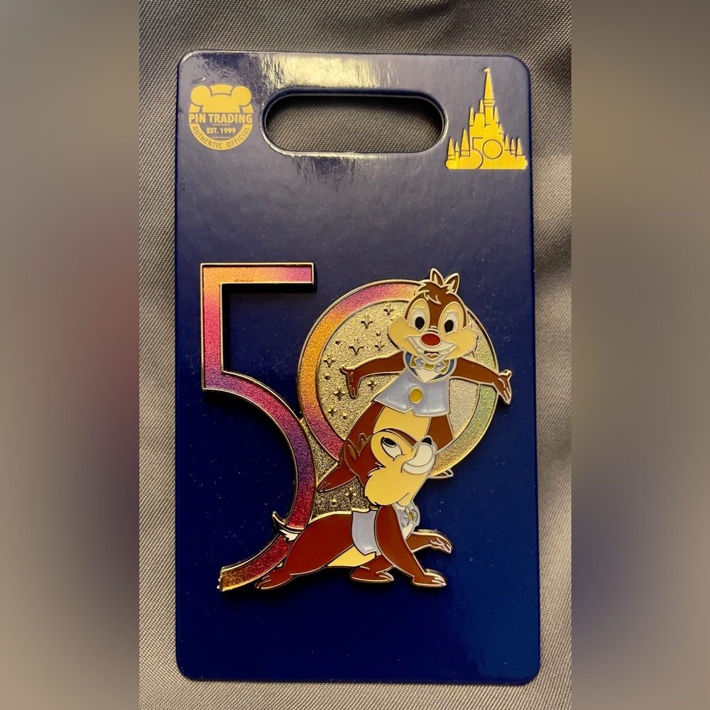 Disney 50th Anniversary Pin -Chip 'n Dale NEW Authentic Disney Park Merchandise